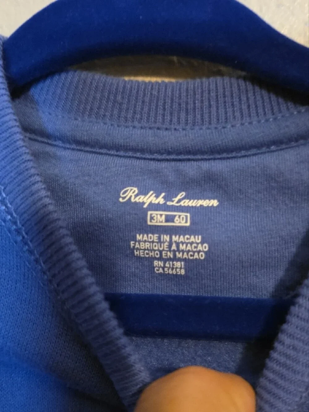 Ralph Lauren Blue Polo Bear Winter Sweatshirt Dress 3M Skiing